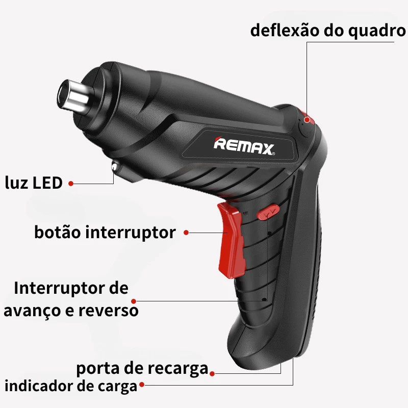 Kit Parafusadeira/furadeira À Bateria Carregador Usb (Dupla posição)