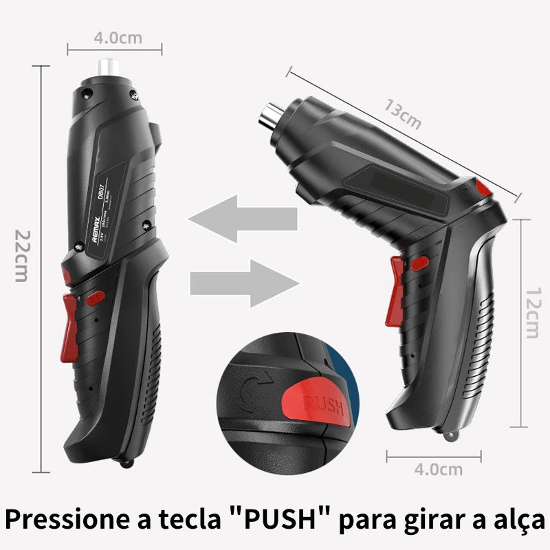 Kit Parafusadeira/furadeira À Bateria Carregador Usb (Dupla posição)