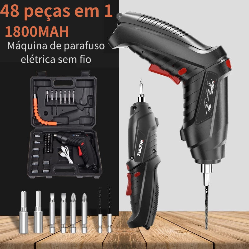 Kit Parafusadeira/furadeira À Bateria Carregador Usb (Dupla posição)